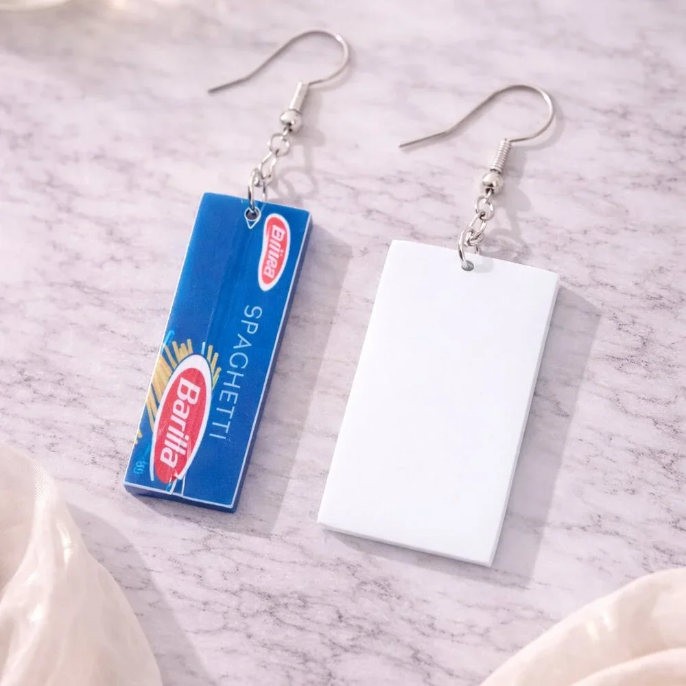 ❤️ FREE Pasta Noodles Spaghetti Food Snack Italy Italian Cartoon Gift Earrings